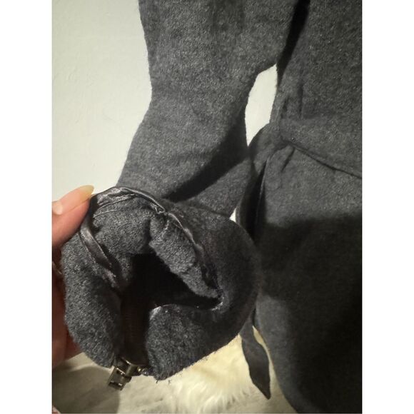 J.McLaughlin 100% merino wool gray long sweater tie for waist button front XL - Picture 4 of 9